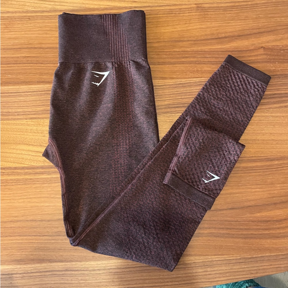 Gymshark leggings, small, burgundy